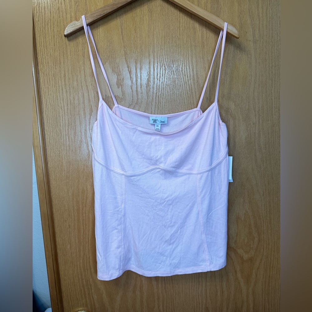 Jenni soft pink ribbed lounge tank Size XXL